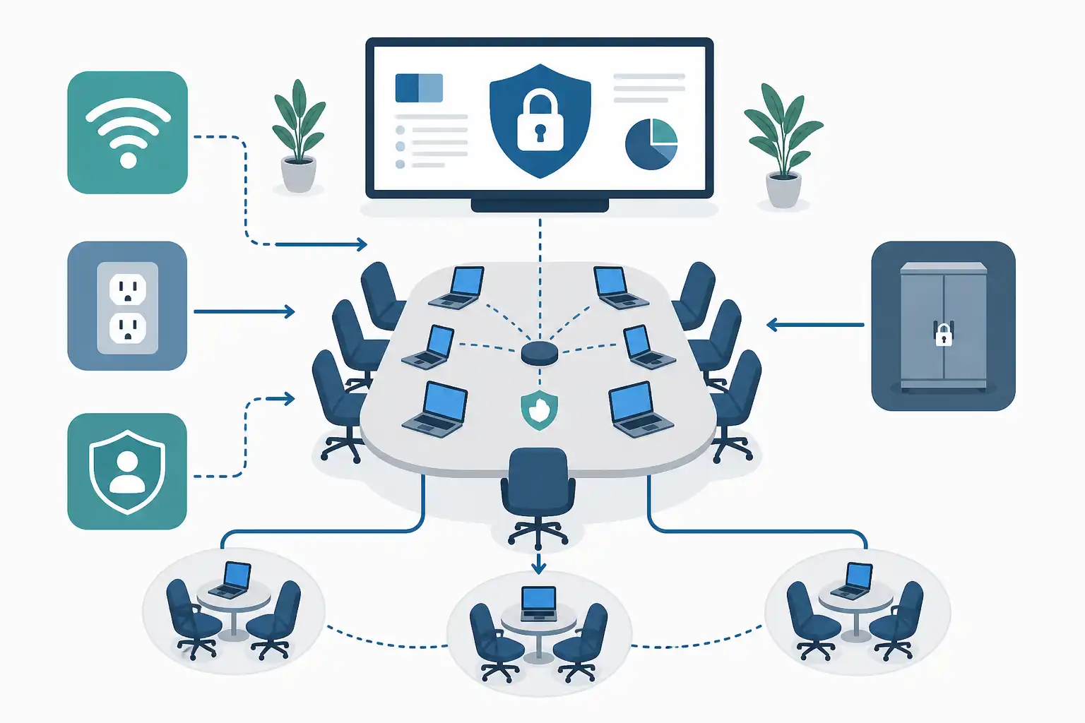Infografik zu Seminarraum für Cybersecurity-Schulungen in München mieten (KI-generiert)